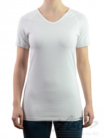 Short Sleeve Shirt-Silver V-neck