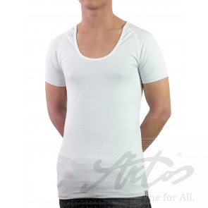 Short Sleeve Shirt-Silver crew-neck