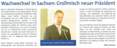 "Wachwechsel in Schkeuditz, Steffen Grollmisch neuer Präsident"
Presse: Mike Jochmann