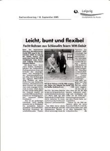 "Unternehmer Steffen Grollmisch hat auch zur Fecht-EM eine Neuheit parat"
Presse Uwe Köster, Foto Andreas Dörin