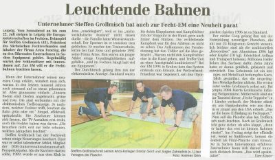 "Fecht-Bahnen aus Schkeuditz feiern WM-Debüt"
Presse: Sachsen Sonntag 2005