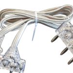 Special Epee Body Cord with 3-Pin Plugs (transparent)